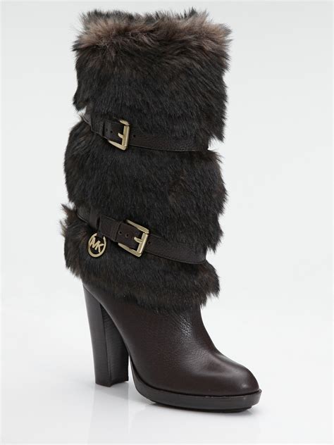 michael kors boots with fur|Michael Kors leather bootie sale.